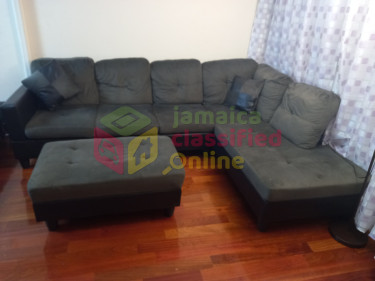 Almost New Sofa For Sale With Ottoman