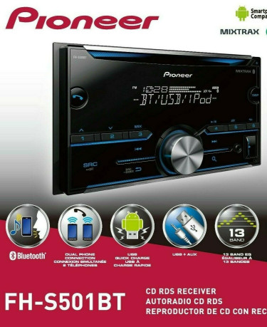 New Pioneer FH-S501BT Bluetooth MP3 CD Player