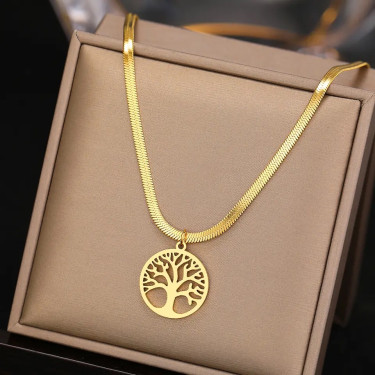 Stainless Steel Tree Of Life Necklace