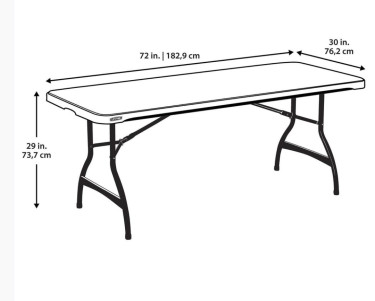 Table, Lifetime, Black 6ft