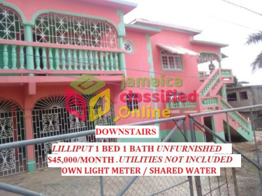LILLIPUT 1 BEDROOM APARTMENT DOWNSTAIRS $45,000