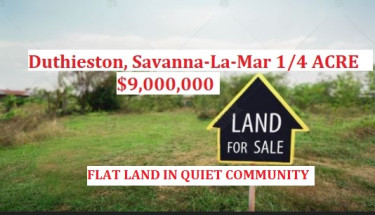 Duthieston, Savanna-La-Mar 1/4 ACRE USD $58000