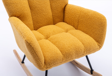 Rocking Chair, Soft Teddy Fabric For Nursery, Comf