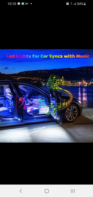 Vehicle Strip Light USB Drive App Music