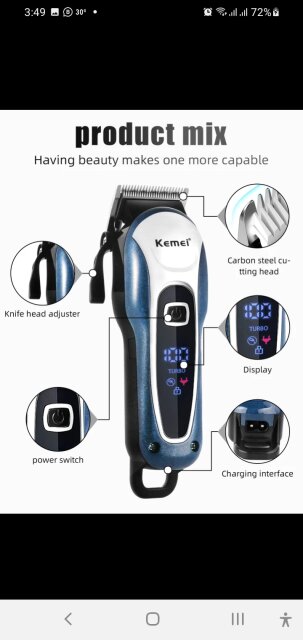 Kemei Hair Trimmer Electric Shaver