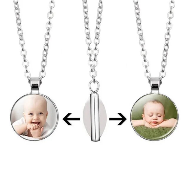 Custom Double-Sided Photo Necklace