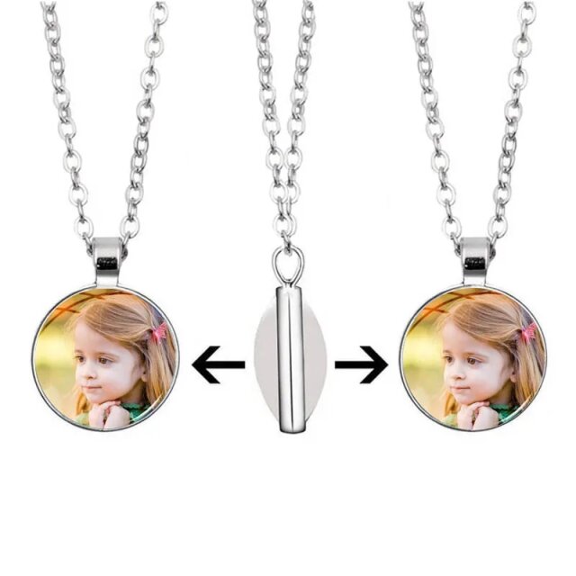 Custom Double-Sided Photo Necklace