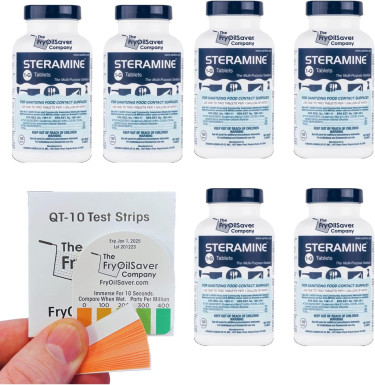  Steramine Sanitizing Tablets + QT-10 Test Strips 