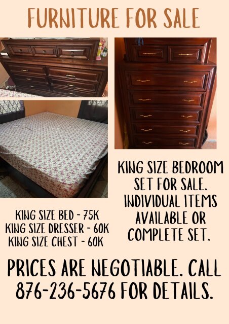 Custom King Size Bedroom Set For Sale.