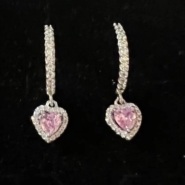 925 Sterling Silver Heart Hoop Earrings