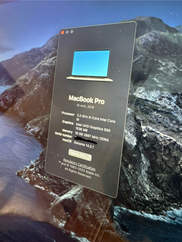 2019 MacBook Pro 16inch I9 16GB 1TB SSD