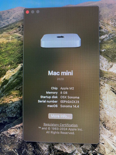 Mac Mini M2 Year 2023 Full System