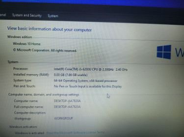 Dell Inspiron 5559 / Intel Core I5-6200U @ 2.30GHz