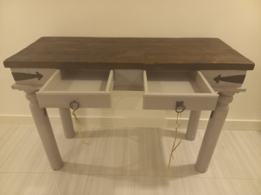Wood Desk (Brown And Grey)