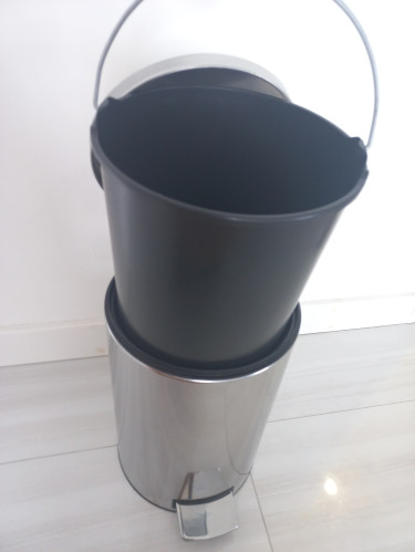 Stain-Less Steel Silver Brabantia Trash Can