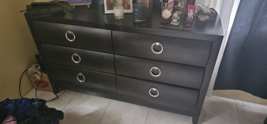 MIGRATE SALE Elegant Dark Wood Dresser W/ Mirror 