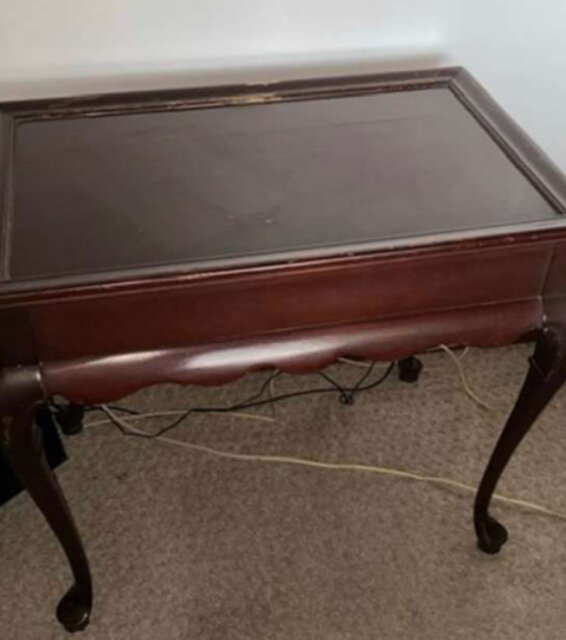 Mahogany Table With Side Drawer
