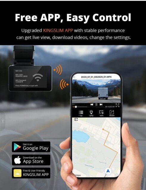 Kingslim D4 4K Dual Dash Cam