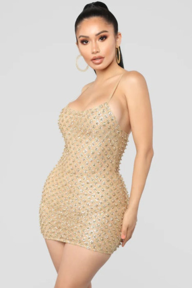 Fashionnova Roxi Dress - Gold