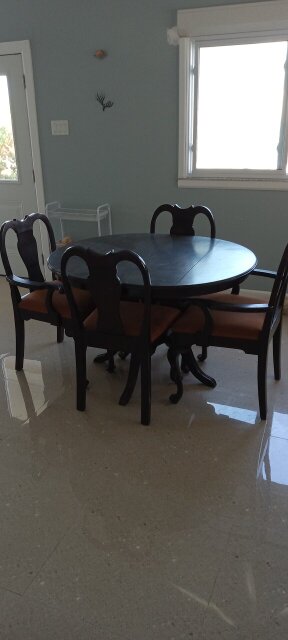 Antique Mahogany Dinning Table 6 Chairs Extender