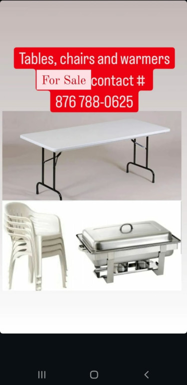 Warmers$6000,Tables$8000,Chairs$2700,CoolerBag1000