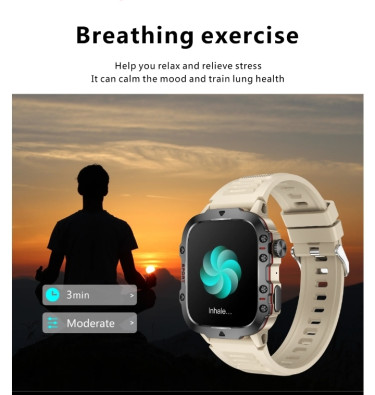 Military Smart Watch Blood Pressure Heart Monitor 