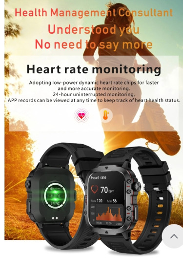 Military Smart Watch Blood Pressure Heart Monitor 