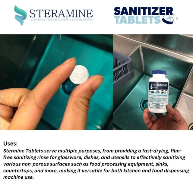 Steramine 1 G Food Safe Sanitizing Tablets