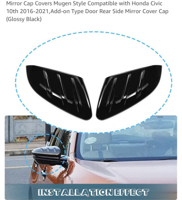 Honda Civic Side View Mirror Covers (Black)