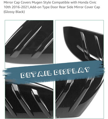 Honda Civic Side View Mirror Covers (Black)