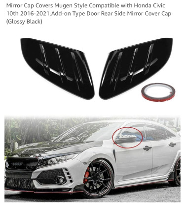 Honda Civic Side View Mirror Covers (Black)