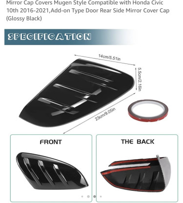 Honda Civic Side View Mirror Covers (Black)