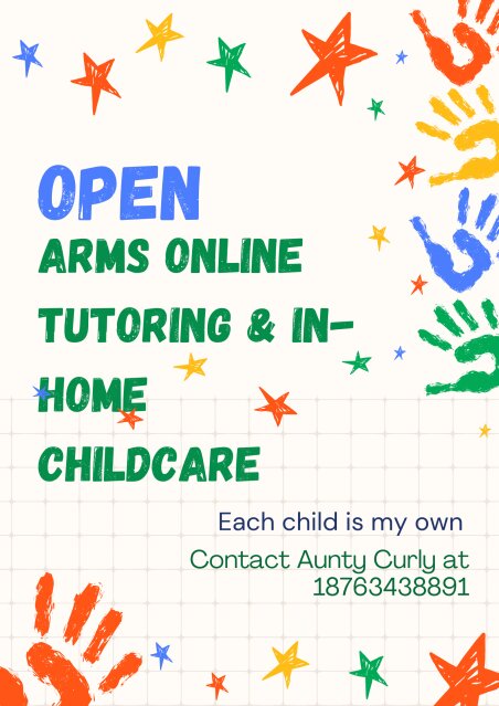 Open Arms Online Tutoring And Childcare Service