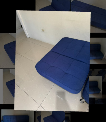 Navy Blue Two Pieces Foldable Sofa Chair/ Sofa Bed