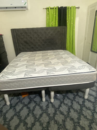 King Size Bed Set - Mattress + Head Board + Base