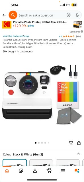 Polaroid Gen 2 Now I-Type Instant Film Camera