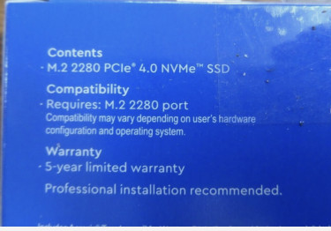 New 1TB M.2 WD Blue SN580 Internal Solid State Dri