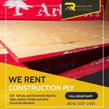 Construction Plyboard For Rent - 4x8 5/8