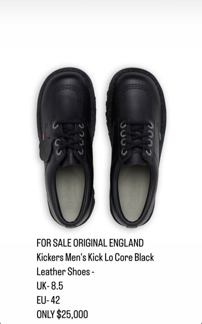 Black Low Cut KICKERS Men ORIGINAL ENGLAND MADE