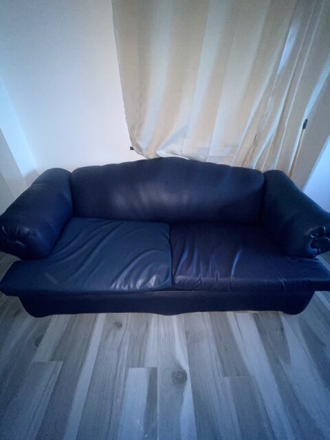 BLUE LEATHER COUCH FOR SALE