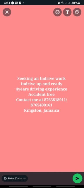 Seeking An Indrive Work