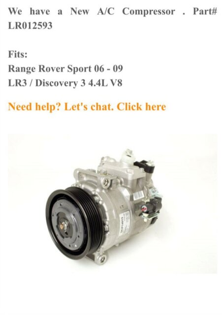 Range Rover Sport 06-09 Ac Compressor