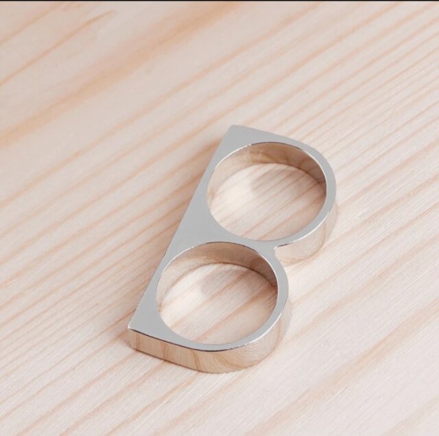 2 Finger Rings Man Metal Hard Ring For Party