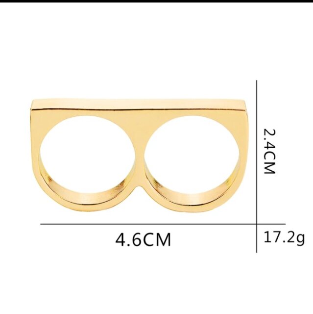 2 Finger Rings Man Metal Hard Ring For Party