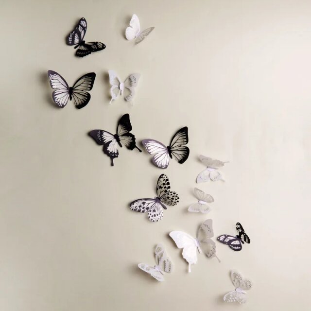 18Pcs/Set 3D Crystal Butterfly Wall Sticker