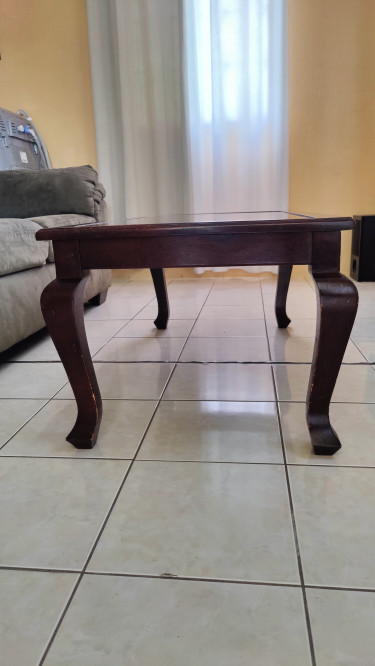 Elegant Wooden & Glass Center Table 