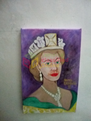 Queen Elizabeth 2nd Painted Portrait-3 Bedroom Hut Commercial Belize City