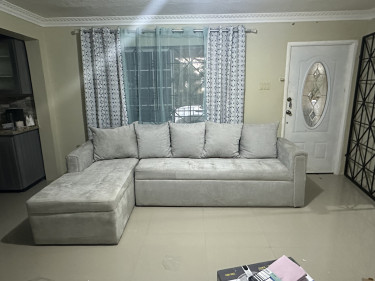 Grey L Shaped Sofa 