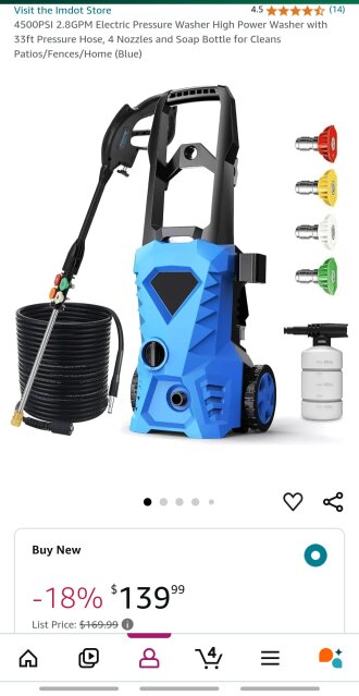 Electric Pressure Washer High Power Wash