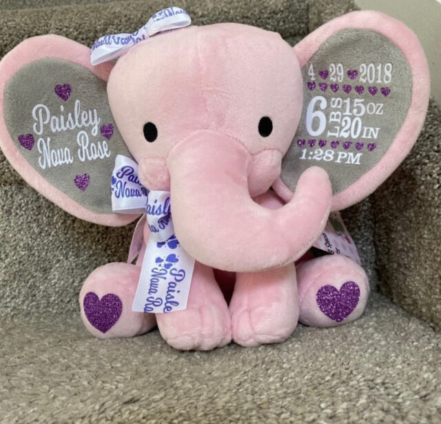 Personalized Birth Status Elephant